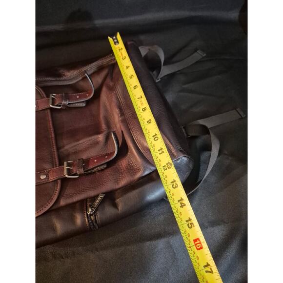 Kenneth Cole Reaction Brown Leather Backpack Laptop Bag Satchel Academia - Picture 13 of 13